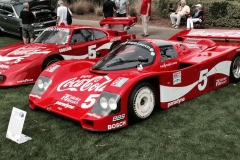 A pair of Bob Akin’s Porsche racecars: 962 (foreground) and 935, both driven by Amelia Island honoree Hans Stuck.
