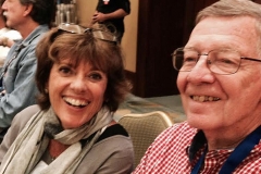 Amelia Island just makes people happy – Lyn St. James and Mike Mereness.