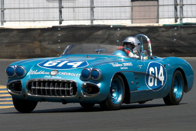 Host Steve Earle ran a pair of No. 614 Vettes - this one a pristine '59 model. [Sports Car Digest image by Dennis Gray]