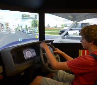 Simulation programs like this one from Driving MBA teach focus and awareness. [DrivingMBA screen grab]