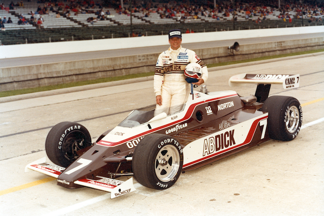 Bill Alsup’s only Indy 500 start was in 1981 when he drove the A.B. Dick Penske PC9B-Cosworth DFX for Team Penske, qualifying seventh and finishing 11th. [IMS Archive image]